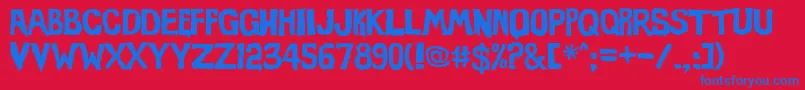 Evil Of Frankenstein Font – Blue Fonts on Red Background