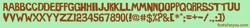 Evil Of Frankenstein Font – Brown Fonts on Green Background