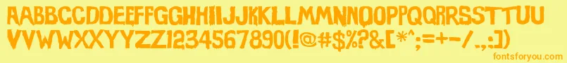 Evil Of Frankenstein Font – Orange Fonts on Yellow Background