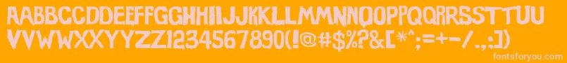 Evil Of Frankenstein Font – Pink Fonts on Orange Background