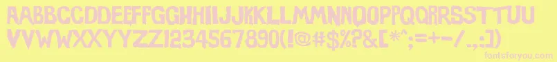 Evil Of Frankenstein Font – Pink Fonts on Yellow Background