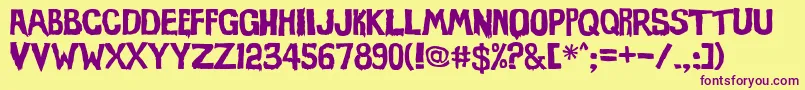 Evil Of Frankenstein Font – Purple Fonts on Yellow Background