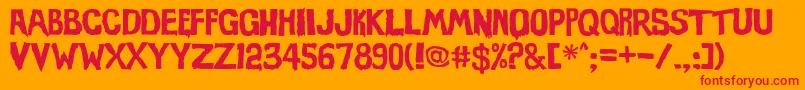 Evil Of Frankenstein Font – Red Fonts on Orange Background