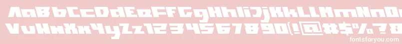 TransformationLight-Schriftart – Weiße Schriften auf rosa Hintergrund
