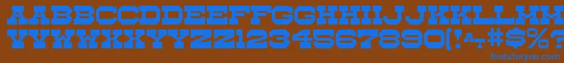 Whistlestop Font – Blue Fonts on Brown Background