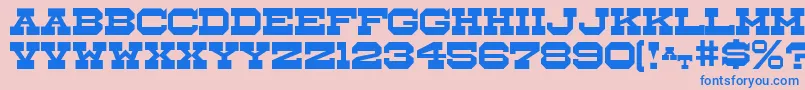 フォントWhistlestop – ピンクの背景に青い文字