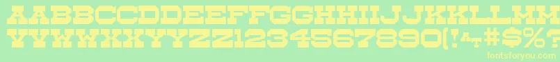 Whistlestop Font – Yellow Fonts on Green Background