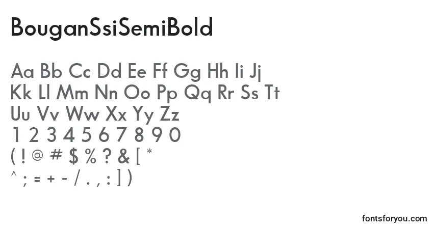Schriftart BouganSsiSemiBold – Alphabet, Zahlen, spezielle Symbole