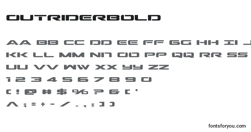 Schriftart Outriderbold – Alphabet, Zahlen, spezielle Symbole