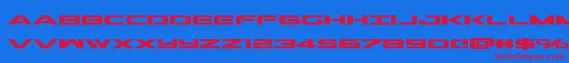 フォントOutriderbold – 赤い文字の青い背景