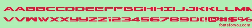フォントOutriderbold – 赤い文字の緑の背景