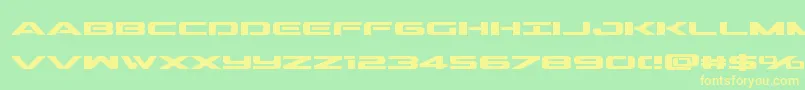 Outriderbold-Schriftart – Gelbe Schriften auf grünem Hintergrund
