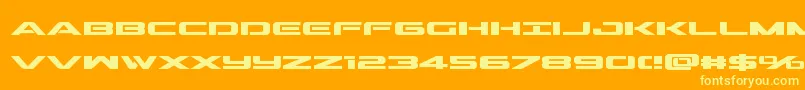 More about Outriderbold Font Outriderbold Font – Yellow Fonts on Orange Background