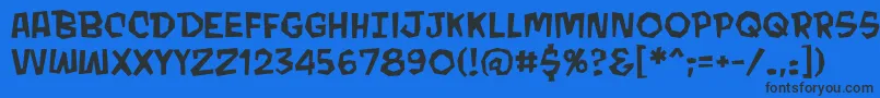 MondobeyondobbReg Font – Black Fonts on Blue Background