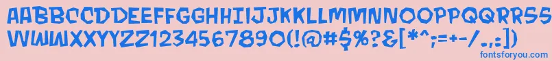 MondobeyondobbReg Font – Blue Fonts on Pink Background
