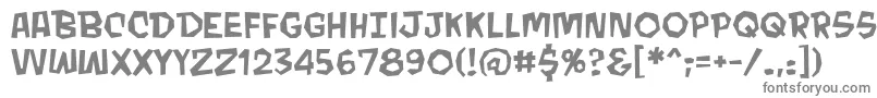MondobeyondobbReg-fontti – harmaat kirjasimet valkoisella taustalla