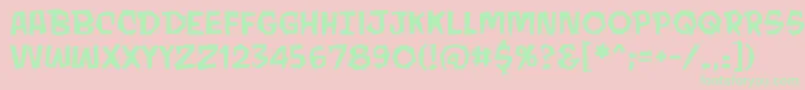 MondobeyondobbReg Font – Green Fonts on Pink Background