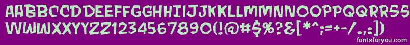 MondobeyondobbReg Font – Green Fonts on Purple Background