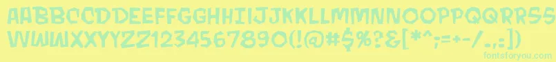 MondobeyondobbReg Font – Green Fonts on Yellow Background