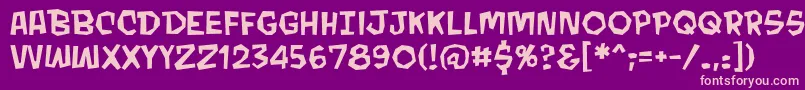 MondobeyondobbReg Font – Pink Fonts on Purple Background