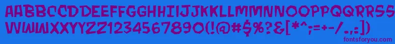 MondobeyondobbReg Font – Purple Fonts on Blue Background