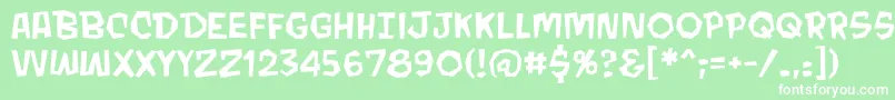 MondobeyondobbReg Font – White Fonts on Green Background