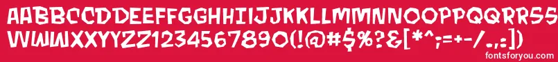 MondobeyondobbReg Font – White Fonts on Red Background