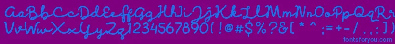 Discobaby Font – Blue Fonts on Purple Background