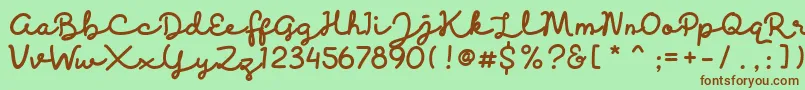 Discobaby Font – Brown Fonts on Green Background