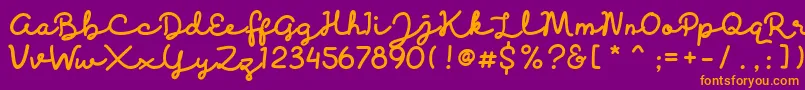 Discobaby Font – Orange Fonts on Purple Background