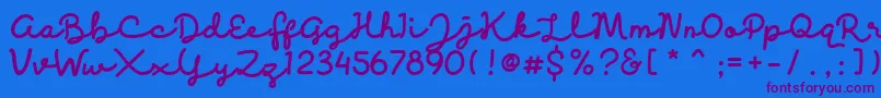 Discobaby Font – Purple Fonts on Blue Background