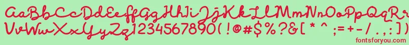 Discobaby Font – Red Fonts on Green Background