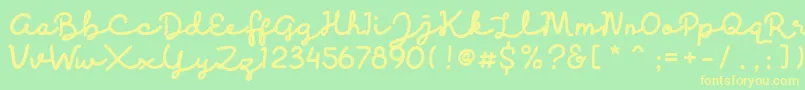 Discobaby Font – Yellow Fonts on Green Background