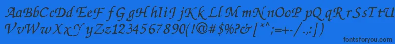 Шрифт ZcR – чёрные шрифты на синем фоне