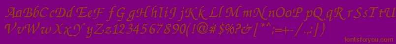 ZcR Font – Brown Fonts on Purple Background