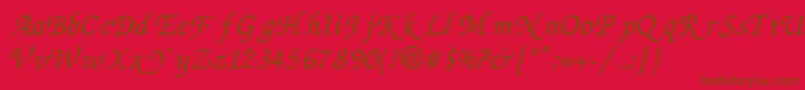 ZcR-Schriftart – Braune Schriften auf rotem Hintergrund