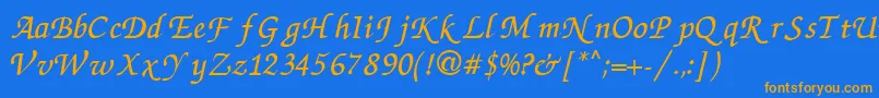 ZcR Font – Orange Fonts on Blue Background