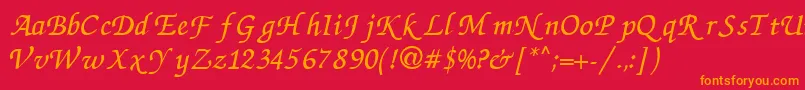 ZcR Font – Orange Fonts on Red Background