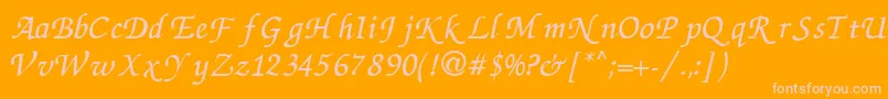 ZcR-Schriftart – Rosa Schriften auf orangefarbenem Hintergrund