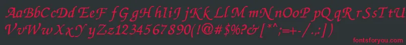 ZcR Font – Red Fonts on Black Background
