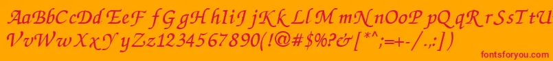 ZcR Font – Red Fonts on Orange Background