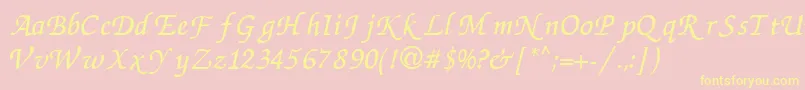 ZcR-Schriftart – Gelbe Schriften auf rosa Hintergrund