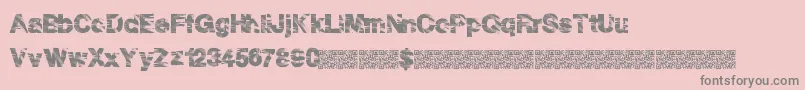 Fonte Discoparty – fontes cinzas em um fundo rosa