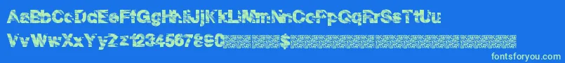 Discoparty Font – Green Fonts on Blue Background