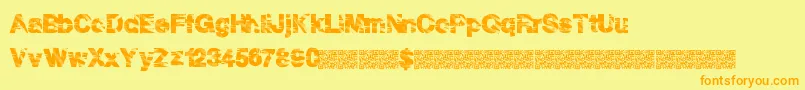 Discoparty Font – Orange Fonts on Yellow Background