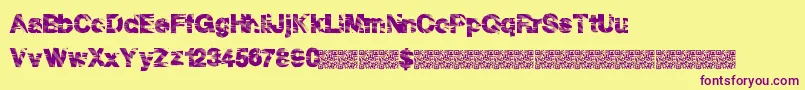 Discoparty Font – Purple Fonts on Yellow Background