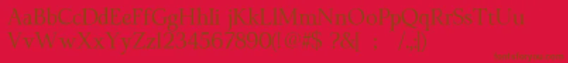 Moderataserif-Schriftart – Braune Schriften auf rotem Hintergrund