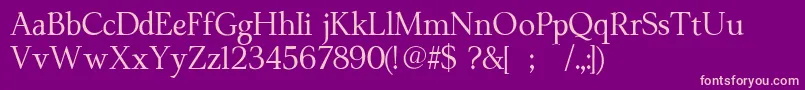 Moderataserif-fontti – vaaleanpunaiset fontit violetilla taustalla