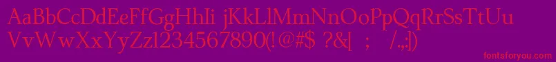 フォントModerataserif – 紫の背景に赤い文字