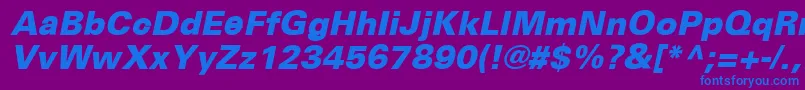 UniversceBlackoblique Font – Blue Fonts on Purple Background